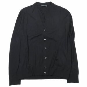Prada 100% Wool Knit Cardigan Sweater Long Sleeve V Neck High Gauge Light Hand